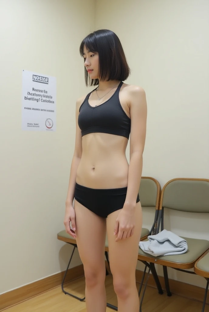 Many female college students in Japan have to strip off their tops to take their university health checkups.、Exposed breasts or nipples. Everyone is changing their clothes while standing.. ・Some people wear bras after completing their health check. -The lo...