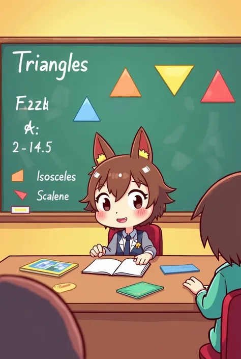 A learns to distinguish between different types of triangle cartoon image