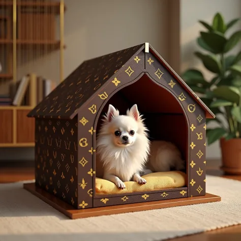  Louis Vuitton house style dog house with small dog　小型犬付き　live-action