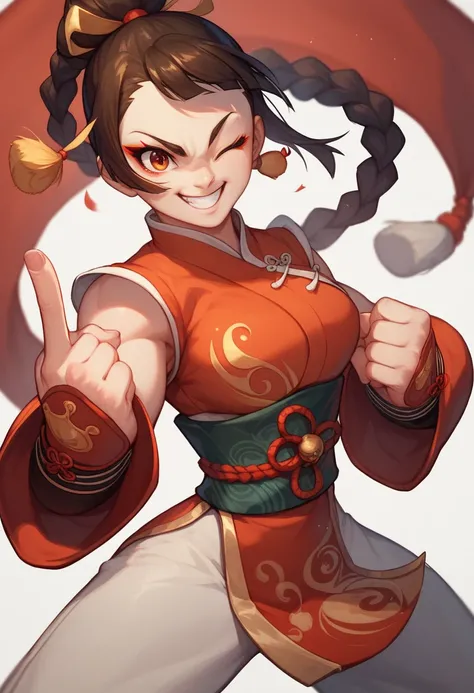 cute Chinese Kung Fu girl in Kung Fu clothes