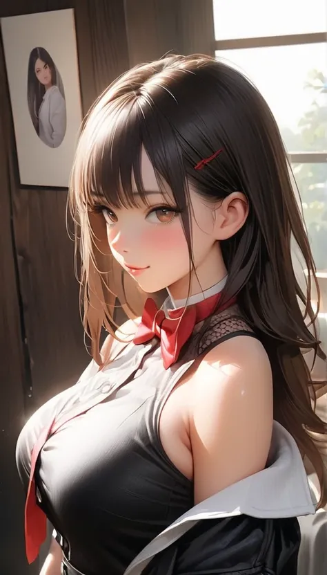 (8k,  RAW Photos,  best quality, Master:1.2), (Realistic, photo-Realistic:1.37),  super detailed,  1 girl, cute, Alone,  beautiful Japanese girl with beautiful details ,  detailed face ,   knight ,  is sitting, Date, ( blushing), (smile: 1.1), (shut up), B...