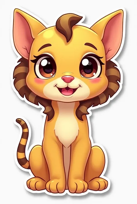 Значок стикера,  sticker icon cute smiling sphinx ,  detailed along the lines 