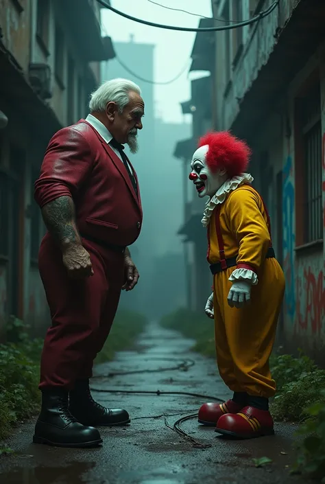 Scary KFC fighting McDonalds clown