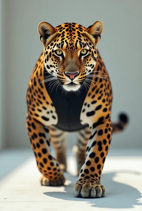 Leopard in sportswear 
