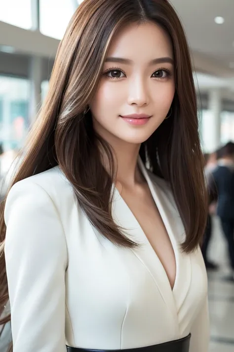 Face close-up、
Huge 、long brown hair、Shiny, Oily skin、Glowing Skin、Indoor competition pool、White skin、Flying debris, Best Quality, Realistic, Very detailed, finely, High resolution, 8k Dende wallpaper, Beautiful woman,, Light brown messy hair, Sharp focus ...