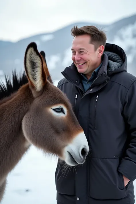 Real Elon Musk with a mule in the whites 