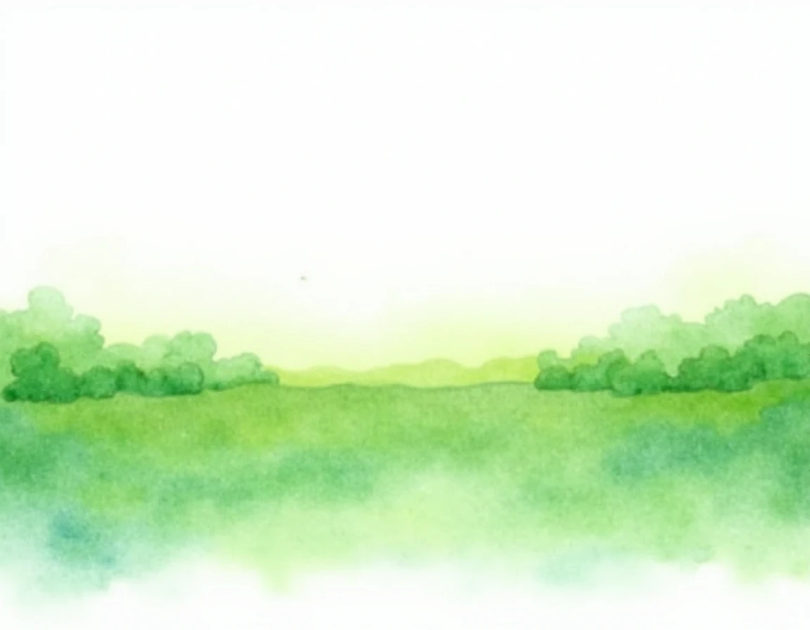 watercolor lawn ,  the color of the lawn is a green gradient with light green on the top,  white background