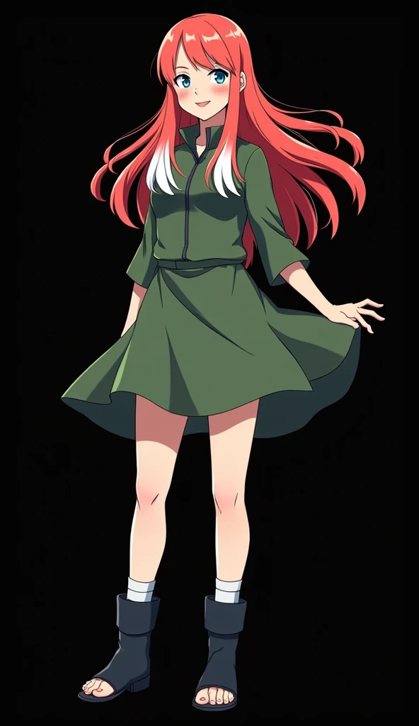 A beautiful standing, full-bodied girl named Mai Yamamoto ( Naruto Shippuden) ( FOURTEEN YEARS ).  Designed by manga artist Masashi Kishimoto, creator of the anime  "Naruto Shippuden" Exactly like in the anime .  fire-colored straight hair animation with t...