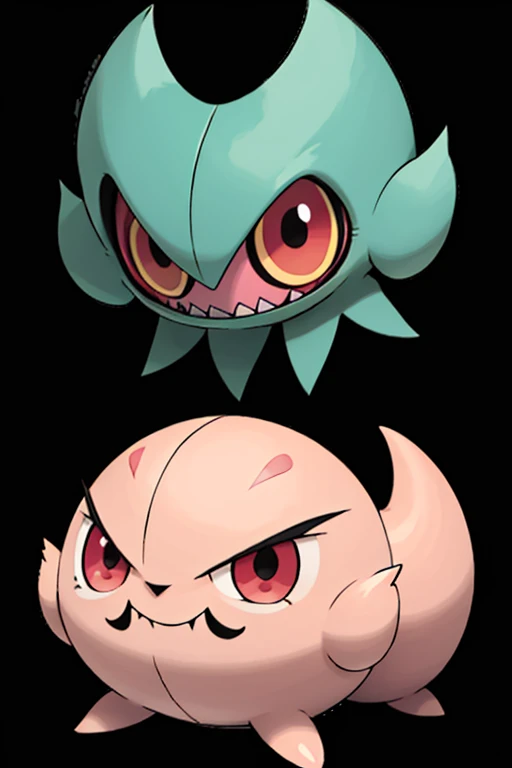 Two creatures scary creepy monsters faces blush glad and meet boy friend love male human amirhossein ajorloo too pokemon v style 