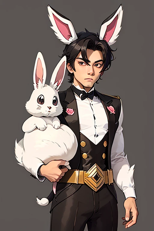 Male human teenager amirhossein ajorloo beautiful flowers give to female furry sara rabbit female furry sara rabbit loved she get flowers and say oh amirhossein is beautiful thank you so much final she kiss male human amirhossein ajorloo pokemon v style 