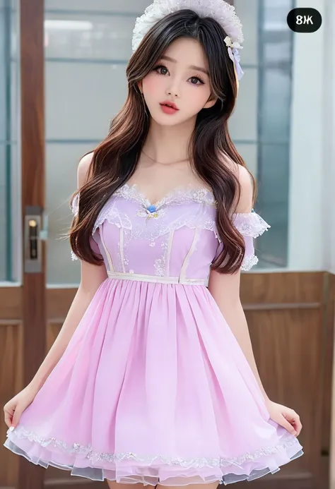 (best high quality:1.5), work of art, (8k), extremely detailed, (High details:1.4), solo, ((HotLexi)), (Korean Ulzzang girl with 24 years old), ((dress)),