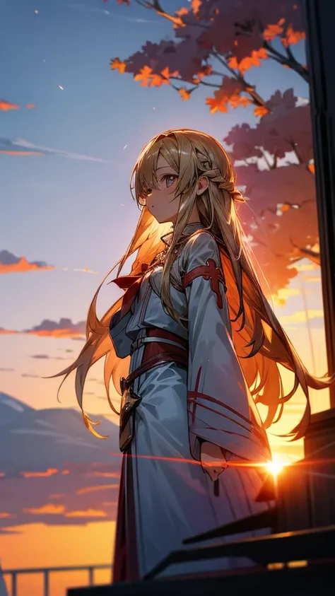 Asuna girl looking at sunset