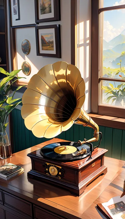 score_9, score_8_up, score_7_up, score_6_up, masterpiece, high quality, best quality, gramophone,