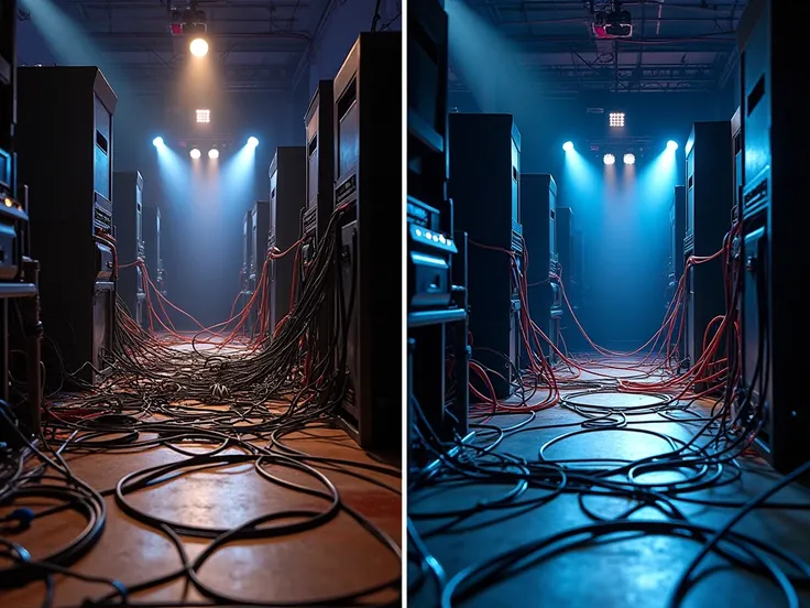 cable management in events (before and after)