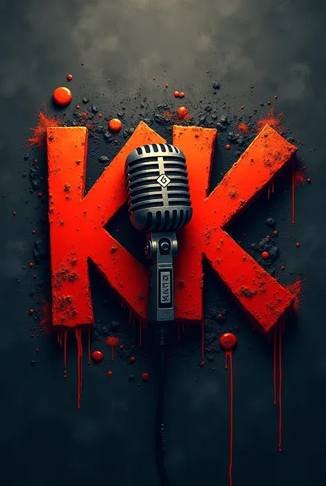 Rap logo with two letters KK 
In the middle and theres a microphone