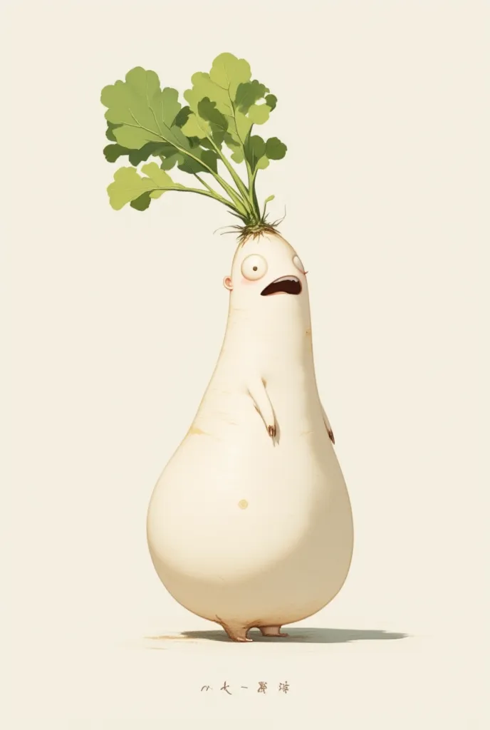 radish:white:Japanese white radish, eye:mouth:hand:foot:魅力的で長くふっくらしたfoot