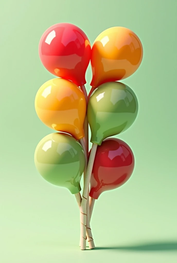 Picture of candy lollipops with traffic light theme