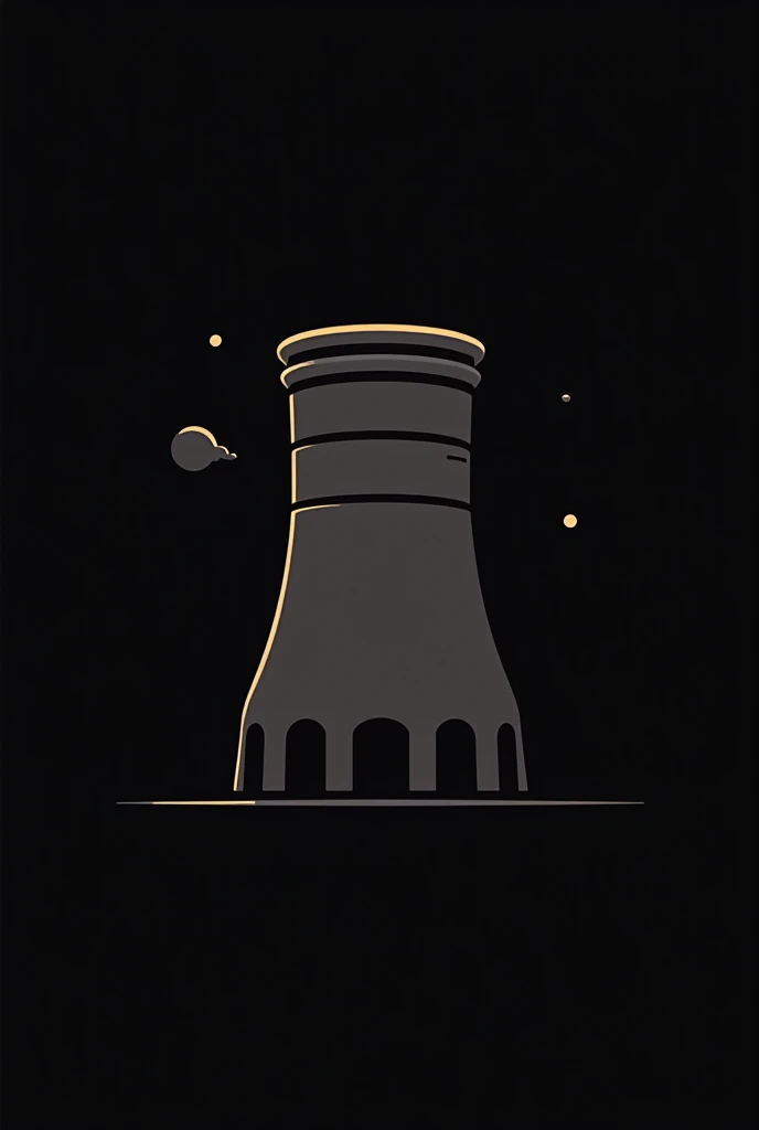 Create an icon related to nuclear power plants and leave the background in color #000000