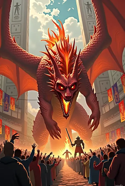  A fiery dragon in a deadly tournament, and exuberant  