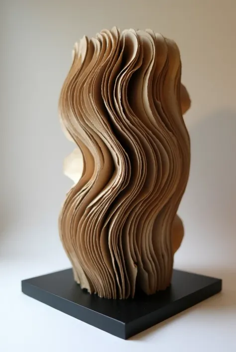  sculpture-like structure composed solely of corrugated cardboard 

*Description:*

"waterfall"  is a corrugated paper sculpture that is composed of a series of overlapping sheets that curve downwards ,  creating an effect of movement and fluidity .  The b...