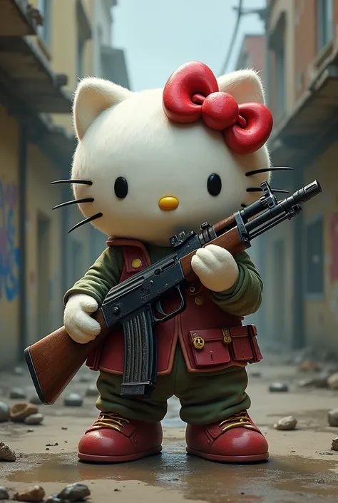 Hello kitty with ak47