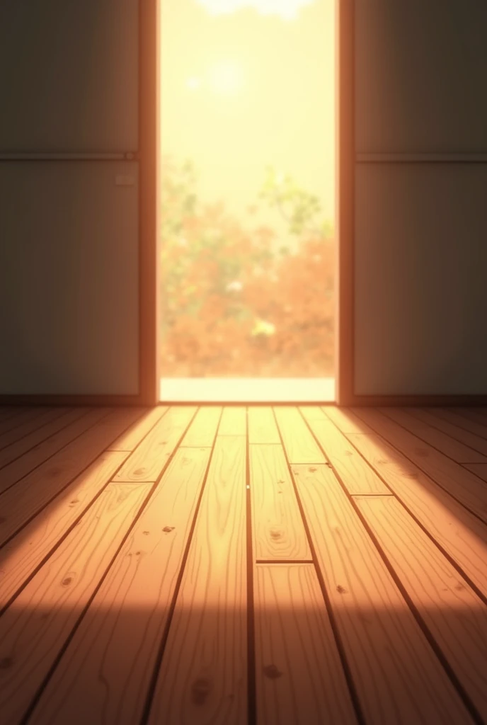 Anime floor, brown wood, warm light, anime style, facing the floor, wood floor, dark brown wood floor, only floor