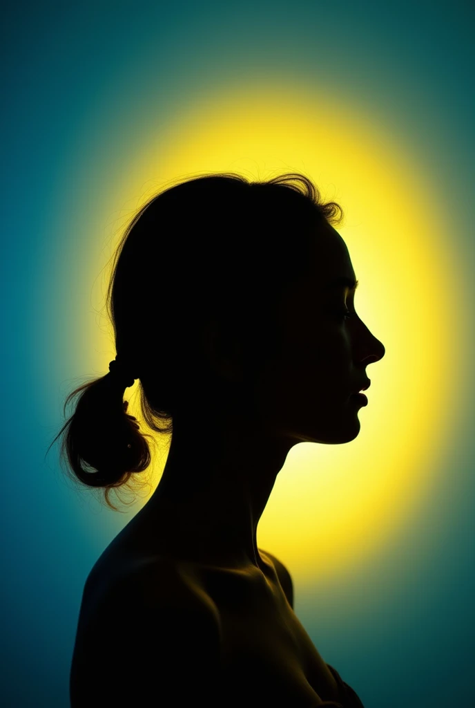 
Silhouette in Tranquil Gradient
The image displays the silhouette of a person against a vibrant backdrop with a gradient of blue to yellow hues. The individual appears to be captured in profile, with a pronounced outline showing the contours of their face...