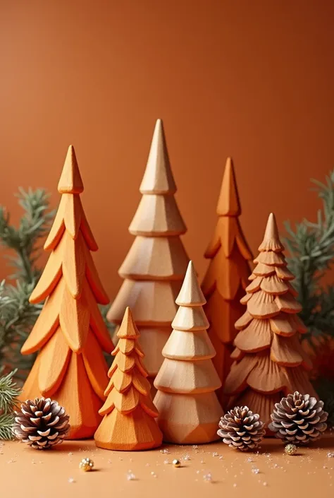 orange and gold Christmas decoration with wood