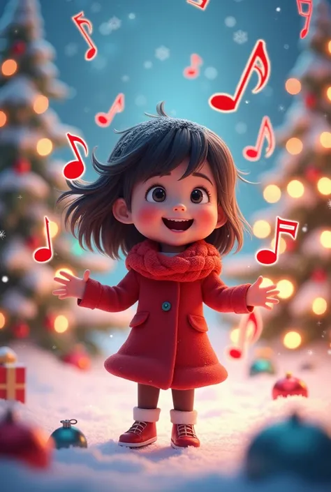  Christmas sounds for a Christian school activity for ren, Christmas eye-catcher with musical notes and ren 