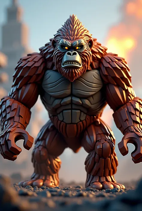 a LEGO toy illustration of the character Kong from the movie "Godzilla vs kong"