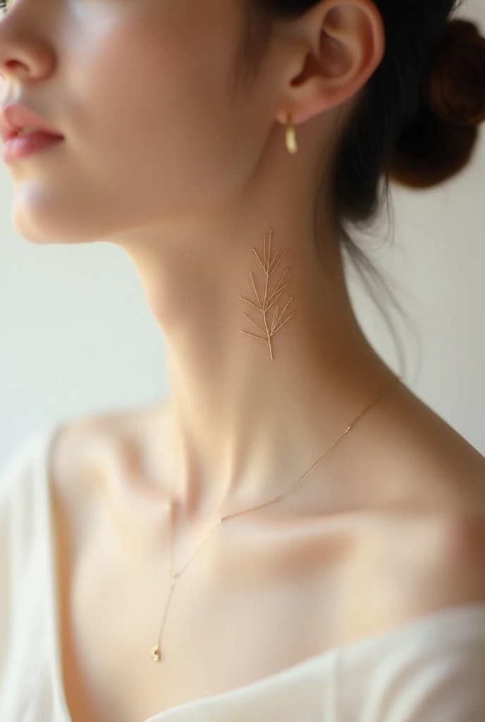 Delicate small neck tattoo
