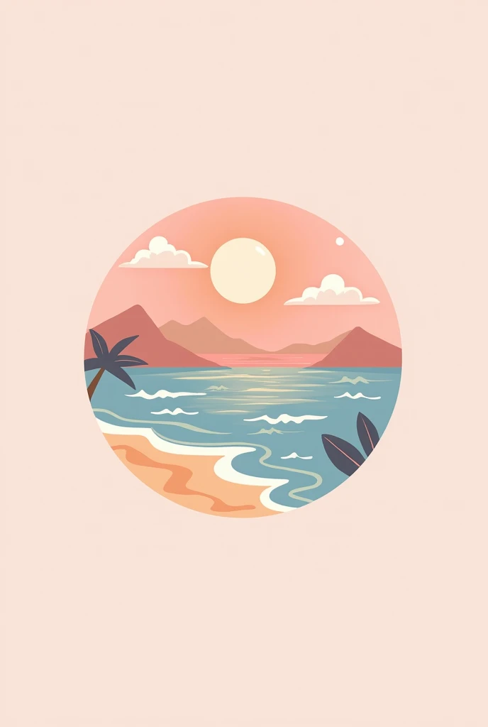 Create an SME logo called Mar de Playa with an aesthetic pink sea and sun theme