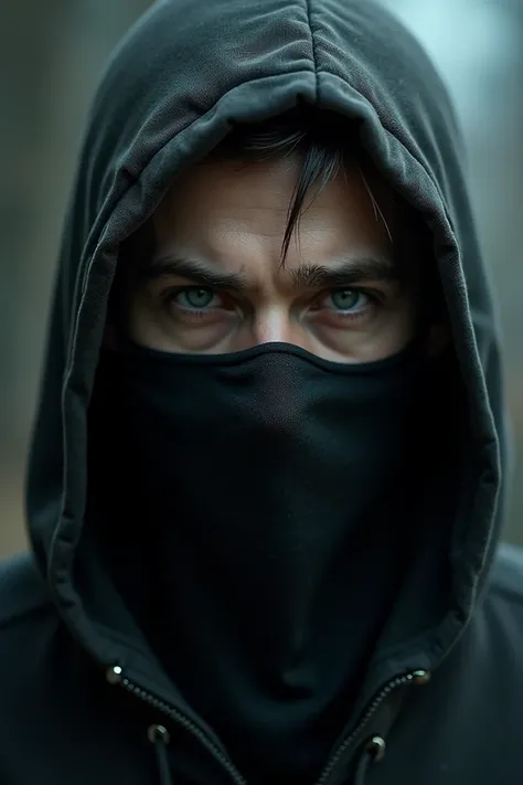 A man use half face mask visible mouth wearing hoodie