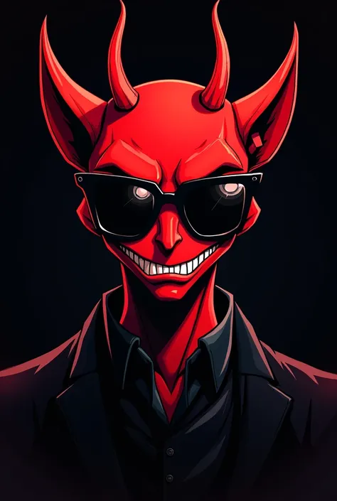 Alastor from hazbin hotel wearing sunglasses 