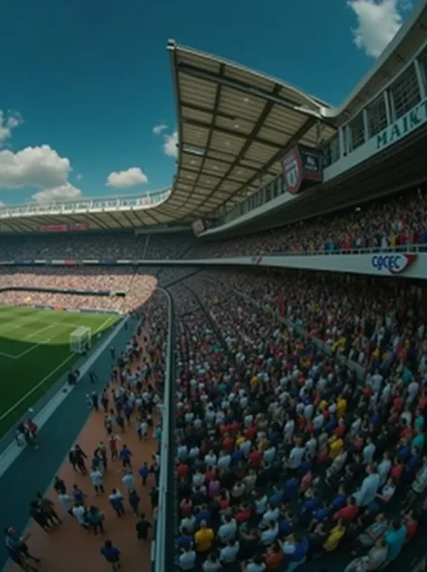  Do it at a soccer stadium, taking a picture from above 