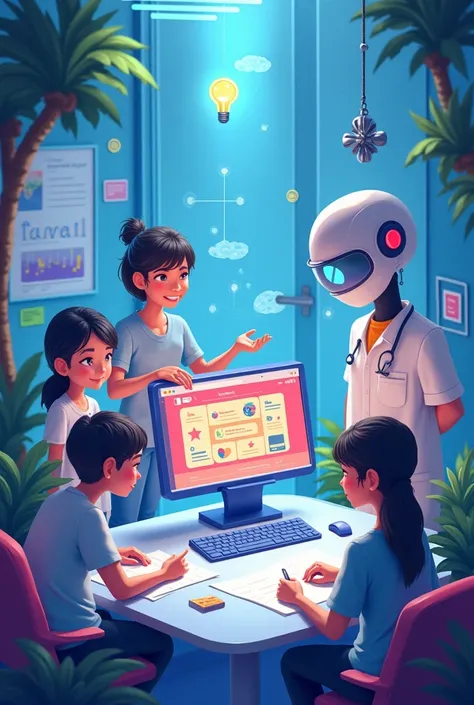 
"Create an educational softwart. It should use AI to personalize lessons, provide automatic assessments with feedback, integrate interactive simulations, and allow offline access. Include multilingual support and gamification elements to motivate students...