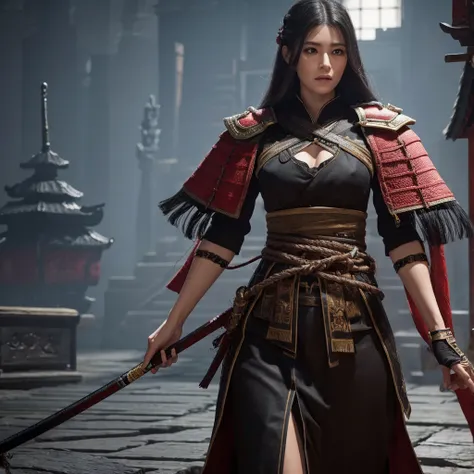 Tall European woman standing for Nioh