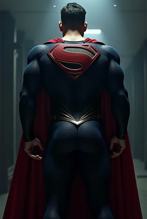 Henry Cavill, from behind, big bubble butt, tight superman costume, showing his big ass