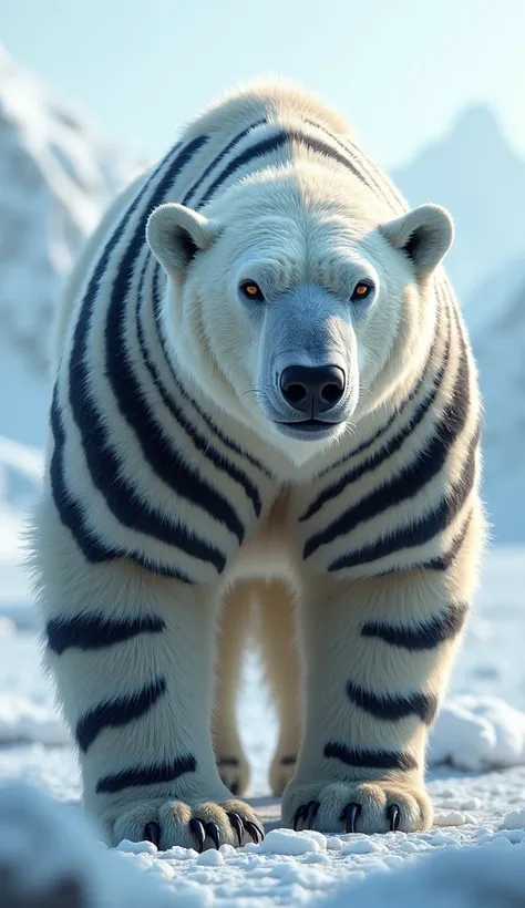 Polar bear in zebra color