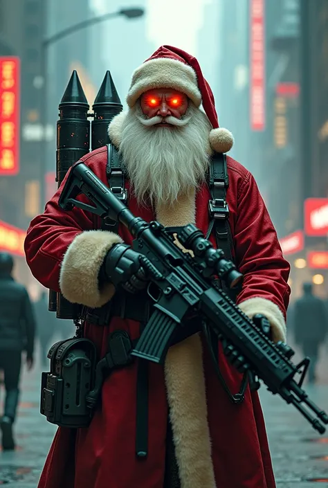 7 cyber Santa Claus with weapons war fund