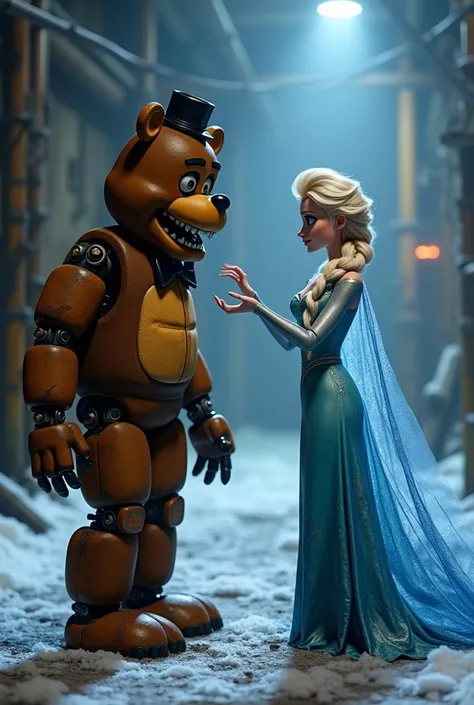 This is Freddy Fazbear the animatronic and Elsa from