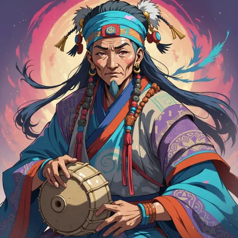 an old mongolian woman shaman