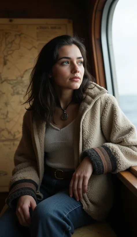 Erell, une jeune femme bretonne dune cinquantaine dannées, possède un charme sauvage et indomptable. Ses cheveux, dun noir profond, tombent en vagues épaisses autour de son visage bronzé par le vent et la mer. Ses yeux, d’un bleu glacé comme l’océan Atlant...