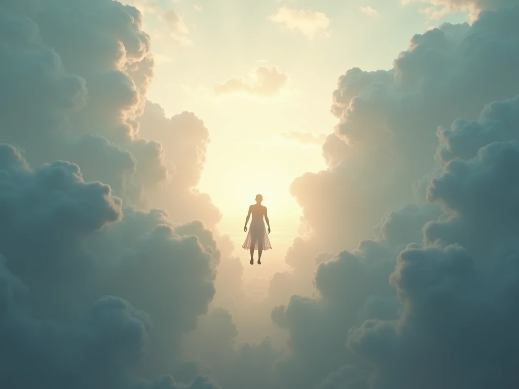 A person arriving in the sky
