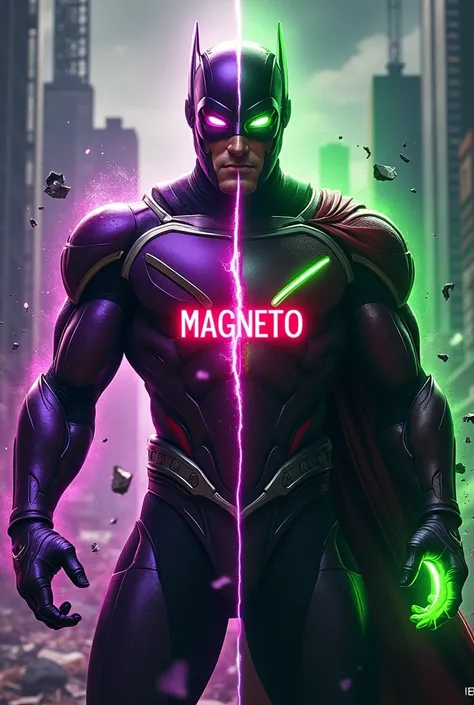 Digitally created image split vertically down the middle, featuring the sinister Magneto from Marvel on the left and the malevolent Lex Luthor from DC on the right, each exuding their signature powers and ruthless personalities.

On the left, Magneto, the ...