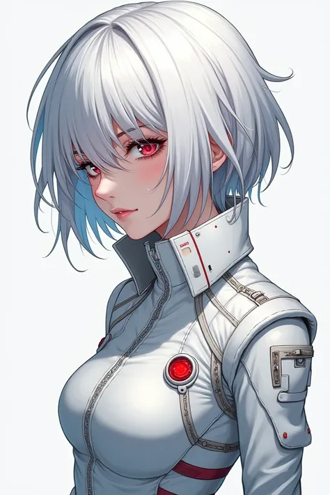 ((best quality)), ((masterpiece)), (detailed), perfect face white hair girl cyberpunk white suit cyberpunk manga jjk shonen cyberpunk suit 