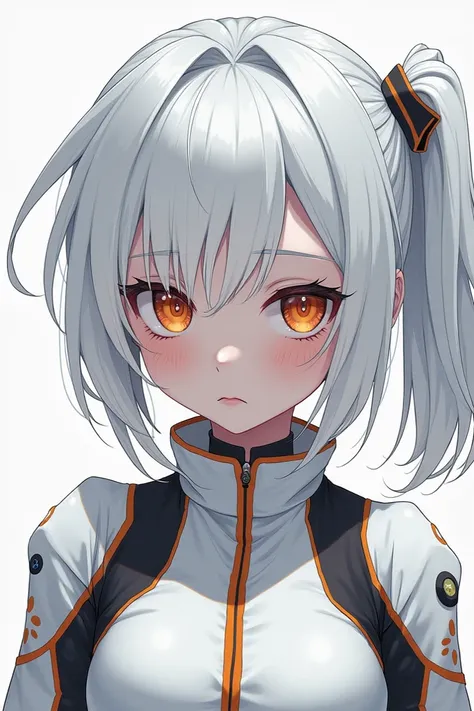 ((best quality)), ((masterpiece)), (detailed), perfect face white hair girl cyberpunk white suit cyberpunk manga jjk shonen cyberpunk suit 