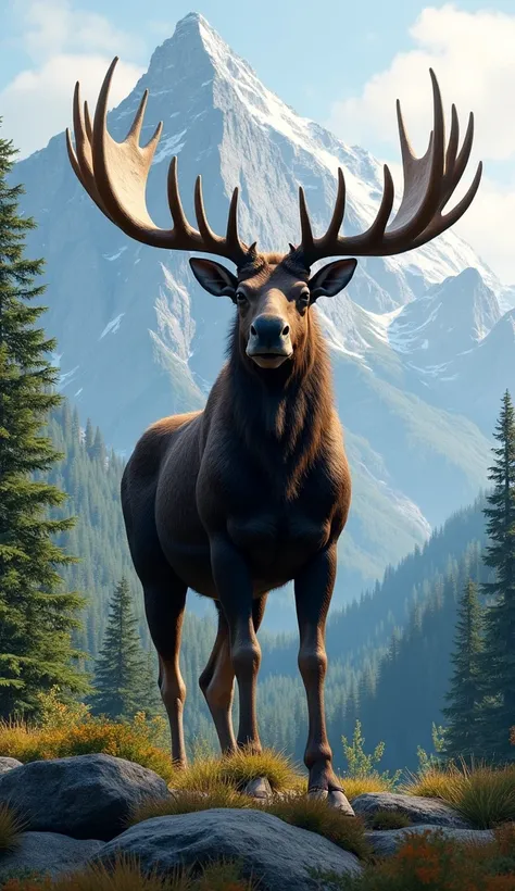 Moose with Symbolizes the wildlife of the nearby Rocky Mountains.