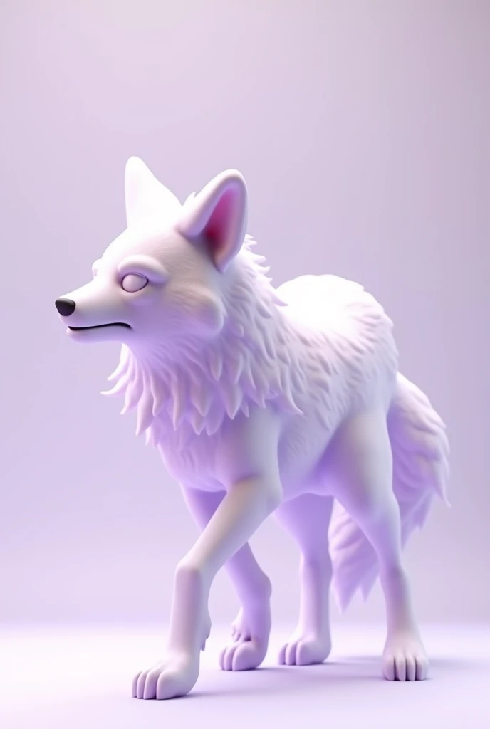 I want the leg of a wolf animated in lilac colors that looks nice and authentic a lighter lilac the one you show me is very dark and that is cute the wolf is for a nice logo 