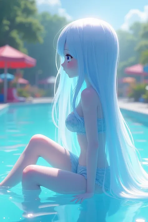 (slime girl:0.6),full_body,((translucent_skin)),(((light blue transparent skin))),crossed_legs,sitting,side_ahoge,gradient_skin,from_side,waterpark,, (masterpiece, best quality),(score_9,score_8_up,score_7_up,score_6_up,score_5_up,score_4_up)